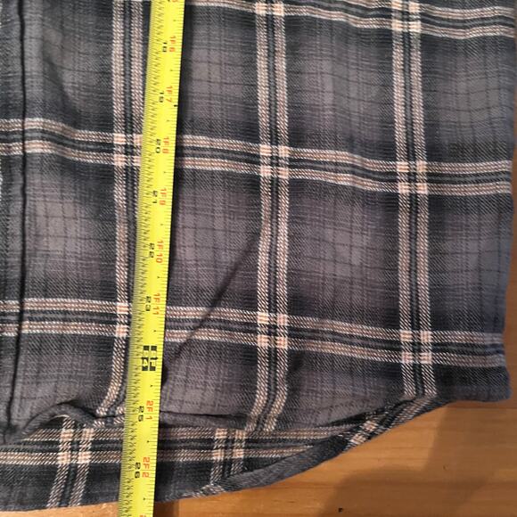 Woolrich Men's Green Plaid Long Sleeve Button Cotton Flannel Shirt Gray Medium - Picture 7 of 7